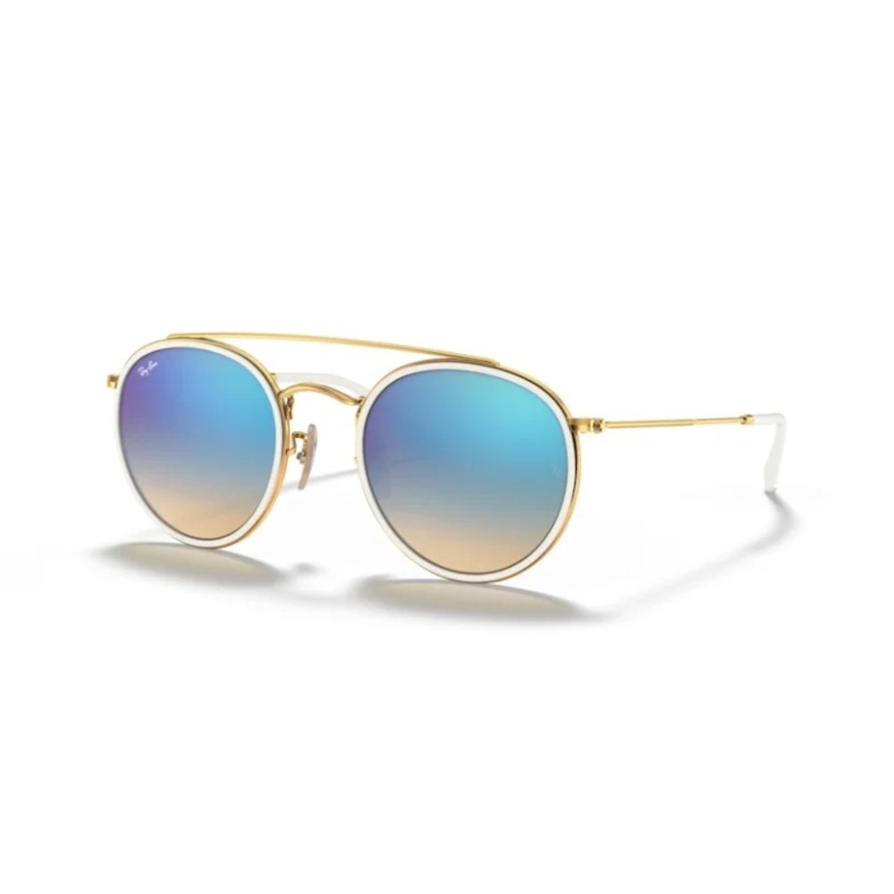 Ray-Ban Round Double Bridge Polished Arista Gold Sunglasses